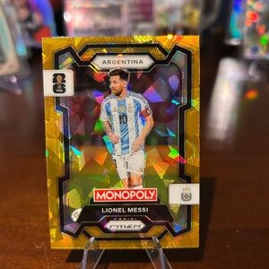 Monopoly World Cup Prizm Lionel Messi Gold Ice SSP 🔥 MIGHT GEM